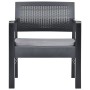 Set de muebles de jardín 3 piezas con cojines plástico gris en Conjuntos de jardín | Comprar online en Foru.es