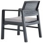 Set de muebles de jardín 3 piezas con cojines plástico gris en Conjuntos de jardín | Comprar online en Foru.es