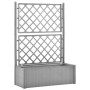 Arriate con enrejado y sistema de riego automático gris de vidaXL, Maceteros y jardineras - Ref: Foro24-317578, Precio: 149,7...