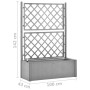 Arriate con enrejado y sistema de riego automático gris de vidaXL, Maceteros y jardineras - Ref: Foro24-317578, Precio: 149,7...