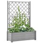 Jardinera con enrejado PP gris piedra 100x43x142 cm de vidaXL, Maceteros y jardineras - Ref: Foro24-317582, Precio: 149,99 €,...