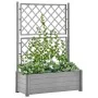 Jardinera con enrejado PP gris piedra 100x43x142 cm de vidaXL, Maceteros y jardineras - Ref: Foro24-317582, Precio: 135,34 €,...