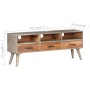 Mueble para TV madera maciza de mango rugosa gris 130x35x51 cm de vidaXL, Muebles TV - Ref: Foro24-321805, Precio: 184,82 €, ...