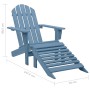 Silla jardín Adirondack con otomana madera maciza de abeto azul en Sillas de jardín | Comprar online en Foru.es