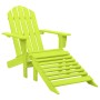 Silla jardín Adirondack con otomana madera maciza abeto verde en Sillas de jardín | Comprar online en Foru.es