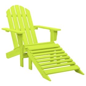 Silla jardín Adirondack con otomana madera maciza abeto verde en Sillas de jardín | Comprar online en Foru.es