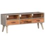 Mueble para TV madera maciza de mango rugosa gris 130x35x51 cm de vidaXL, Muebles TV - Ref: Foro24-321805, Precio: 184,82 €, ...