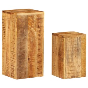 Soportes para plantas 2 unidades madera maciza de mango de vidaXL, Soportes para macetas - Ref: Foro24-320804, Precio: 159,33...