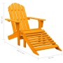 Silla jardín Adirondack con otomana madera maciza abeto naranja en Sillas de jardín | Comprar online en Foru.es