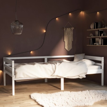Estructura de cama de madera maciza de pino blanca 90x200 cm de vidaXL, Camas y somieres - Ref: Foro24-322052, Precio: 122,96...