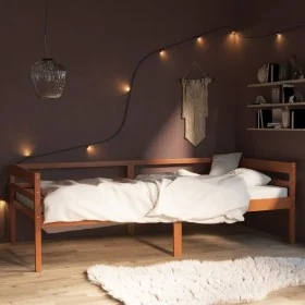 Estructura de cama madera maciza pino marrón miel 90x200 cm de vidaXL, Camas y somieres - Ref: Foro24-322053, Precio: 69,36 €...