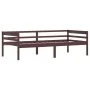Estructura de cama madera maciza pino marrón oscuro 90x200 cm de vidaXL, Camas y somieres - Ref: Foro24-322054, Precio: 98,24...