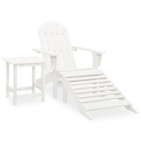 Silla con otomana y mesa jardín Adirondack macizo abeto blanco en Conjuntos de jardín | Comprar online en Foru.es