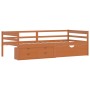 Cama con cajones y armario madera pino marrón miel 90x200 cm de vidaXL, Camas y somieres - Ref: Foro24-322058, Precio: 171,87...