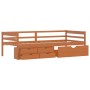 Cama con cajones y armario madera pino marrón miel 90x200 cm de vidaXL, Camas y somieres - Ref: Foro24-322058, Precio: 171,87...