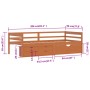Cama con cajones y armario madera pino marrón miel 90x200 cm de vidaXL, Camas y somieres - Ref: Foro24-322058, Precio: 171,87...