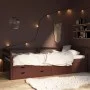 Cama con cajones y armario madera pino marrón oscuro 90x200 cm de vidaXL, Camas y somieres - Ref: Foro24-322059, Precio: 221,...