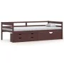 Cama con cajones y armario madera pino marrón oscuro 90x200 cm de vidaXL, Camas y somieres - Ref: Foro24-322059, Precio: 221,...