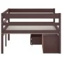 Cama con cajones y armario madera pino marrón oscuro 90x200 cm de vidaXL, Camas y somieres - Ref: Foro24-322059, Precio: 221,...