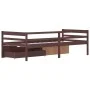 Cama con cajones y armario madera pino marrón oscuro 90x200 cm de vidaXL, Camas y somieres - Ref: Foro24-322059, Precio: 221,...