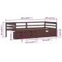 Cama con cajones y armario madera pino marrón oscuro 90x200 cm de vidaXL, Camas y somieres - Ref: Foro24-322059, Precio: 221,...