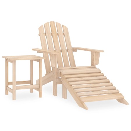 Silla Adirondack de jardín con otomana y mesa macizo abeto rosa en Conjuntos de jardín | Comprar online en Foru.es