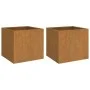 Jardineras 2 unidades acero corten 49x47x46 cm de vidaXL, Maceteros y jardineras - Ref: Foro24-821552, Precio: 92,78 €, Descu...
