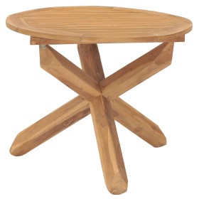 Mesa de comedor de jardín madera maciza de teca Ø90x75 cm en Mesas de jardín | Comprar online en Foru.es