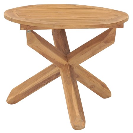 Mesa de comedor de jardín madera maciza de teca Ø90x75 cm en Mesas de jardín | Comprar online en Foru.es