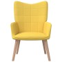 Sillón de relax de tela amarillo mostaza de vidaXL, Sillones - Ref: Foro24-327926, Precio: 113,76 €, Descuento: %