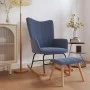 Silla mecedora con reposapiés tela azul de vidaXL, Mecedoras - Ref: Foro24-328022, Precio: 161,44 €, Descuento: %