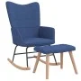 Silla mecedora con reposapiés tela azul de vidaXL, Mecedoras - Ref: Foro24-328022, Precio: 161,44 €, Descuento: %