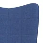 Silla mecedora con reposapiés tela azul de vidaXL, Mecedoras - Ref: Foro24-328022, Precio: 161,44 €, Descuento: %