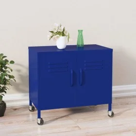 Armario de almacenamiento acero azul marino 60x35x56 cm de vidaXL, Taquillas y armarios de almacenamiento - Ref: Foro24-33626...