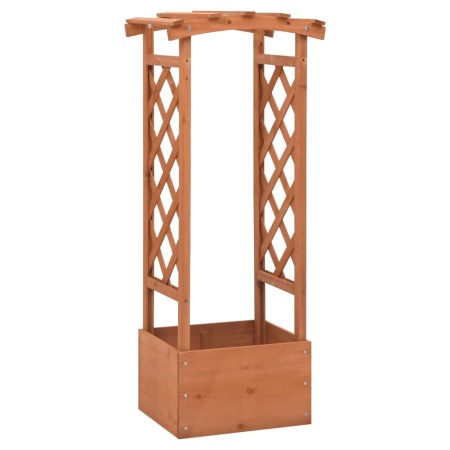 Jardinera enrejada con arco madera de abeto 49x39x117 cm en Macetas y jardineras | Comprar online en Foru.es