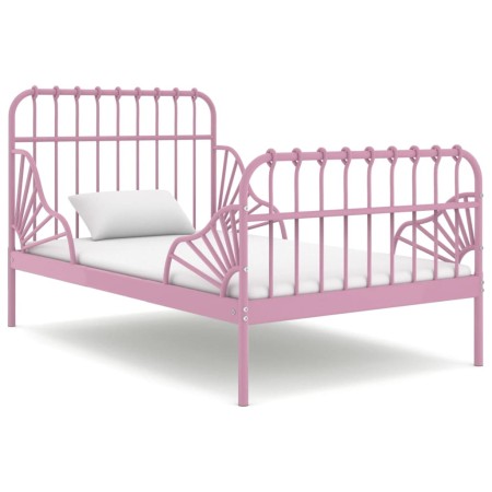 Estructura de cama extensible metal rosa 80x130/200 cm de vidaXL, Camas y somieres - Ref: Foro24-324743, Precio: 168,94 €, De...