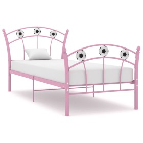 Estructura de cama con diseño de fútbol metal rosa 90x200 cm de vidaXL, Camas y somieres - Ref: Foro24-324747, Precio: 68,35 ...