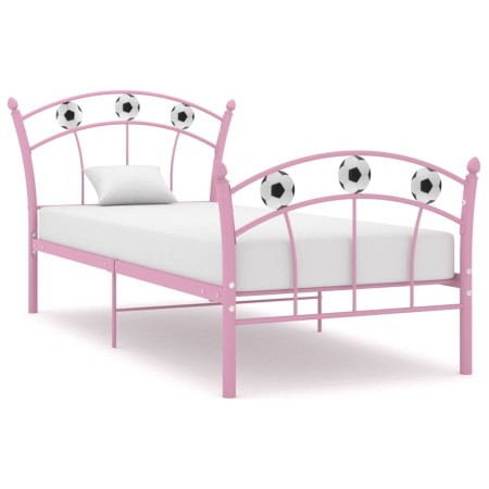 Estructura de cama con diseño de fútbol metal rosa 90x200 cm de vidaXL, Camas y somieres - Ref: Foro24-324747, Precio: 68,35 ...