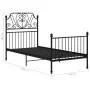 Estructura de cama de metal negro 90x200 cm de vidaXL, Camas y somieres - Ref: Foro24-324841, Precio: 127,05 €, Descuento: %