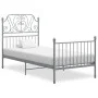 Estructura de cama de metal gris 90x200 cm de vidaXL, Camas y somieres - Ref: Foro24-324843, Precio: 120,10 €, Descuento: %