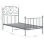 Estructura de cama de metal gris 90x200 cm de vidaXL, Camas y somieres - Ref: Foro24-324843, Precio: 120,10 €, Descuento: %
