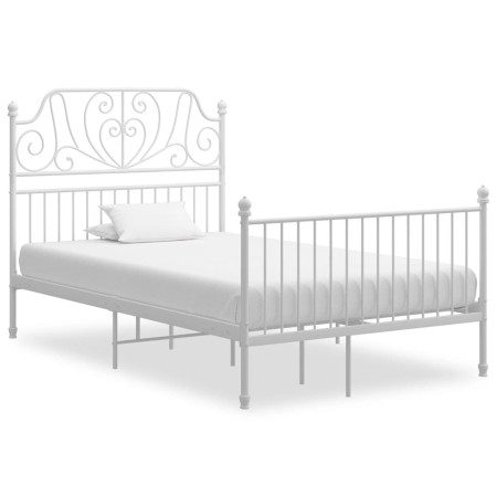 Estructura de cama de metal blanco 120x200 cm de vidaXL, Camas y somieres - Ref: Foro24-324848, Precio: 149,68 €, Descuento: %
