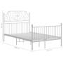 Estructura de cama de metal blanco 120x200 cm de vidaXL, Camas y somieres - Ref: Foro24-324848, Precio: 149,68 €, Descuento: %
