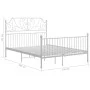 Estructura de cama de metal blanca 140x200 cm de vidaXL, Camas y somieres - Ref: Foro24-324851, Precio: 219,41 €, Descuento: %