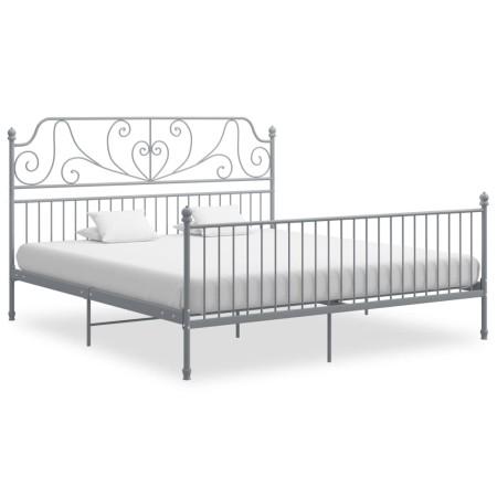 Estructura de cama de metal gris 180x200 cm de vidaXL, Camas y somieres - Ref: Foro24-324858, Precio: 191,48 €, Descuento: %