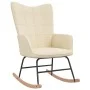 Silla mecedora con reposapiés tela color crema de vidaXL, Mecedoras - Ref: Foro24-328020, Precio: 167,73 €, Descuento: %