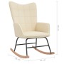 Silla mecedora con reposapiés tela color crema de vidaXL, Mecedoras - Ref: Foro24-328020, Precio: 165,65 €, Descuento: %
