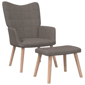 Sillón de relax con reposapiés de tela gris taupé de vidaXL, Sillones - Ref: Foro24-327939, Precio: 118,98 €, Descuento: %
