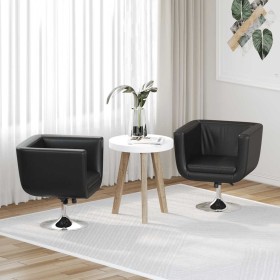 Taburetes de bar 2 unidades cuero artificial negro en Sillones | Comprar online en Foru.es