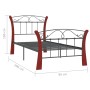 Estructura de cama de metal negra 90x200 cm de vidaXL, Camas y somieres - Ref: Foro24-324876, Precio: 85,52 €, Descuento: %